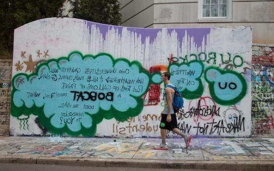 Graffiti wall at Ohio University Athens, Ohio